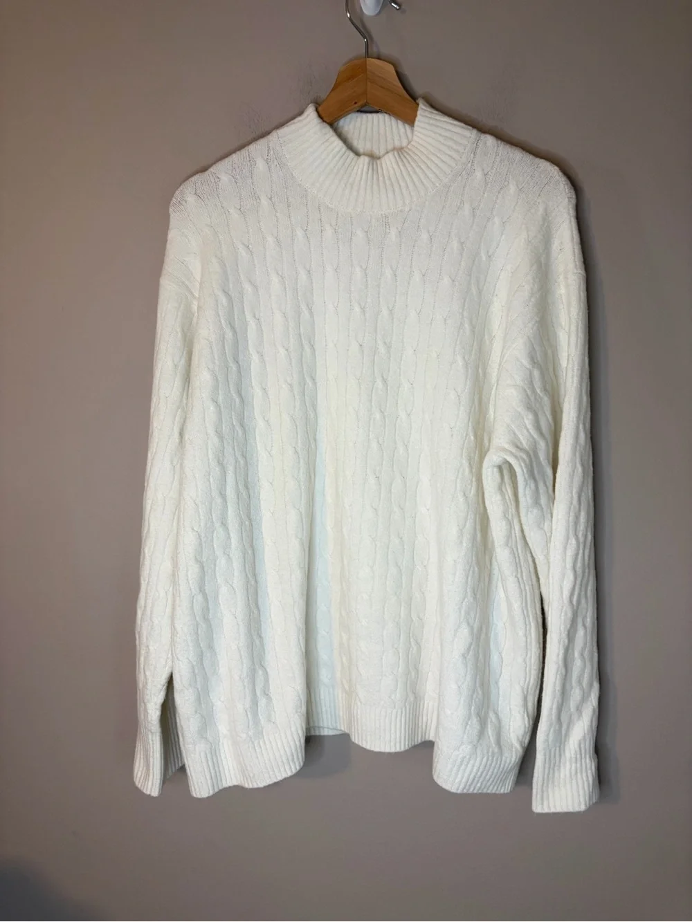 J. Crew Cream Cable Turtleneck Sweater
